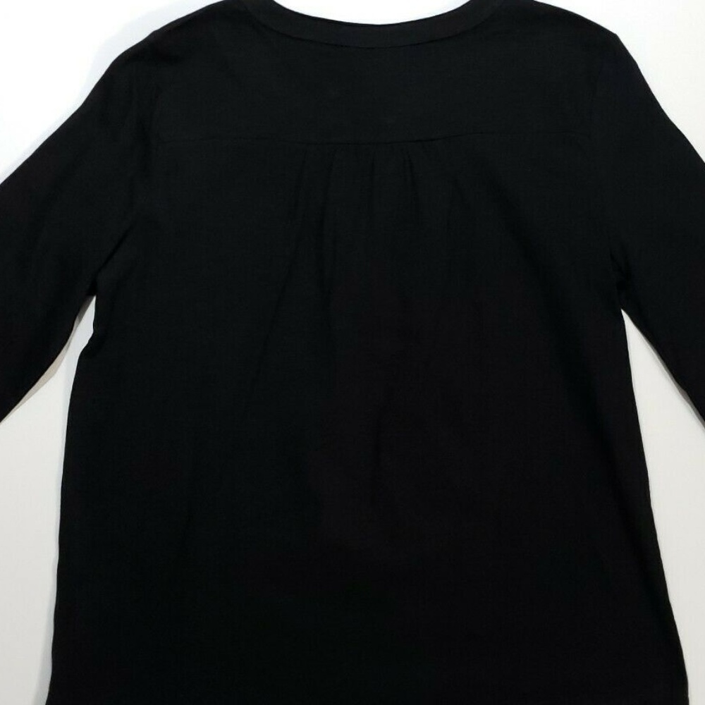 NWT Style & Co Petite PSmall Lace-Front Henley Top - Picture 3 of 8